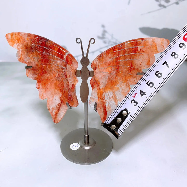 Hematoid ‘Fire’ Quartz Carved Butterfly Wings