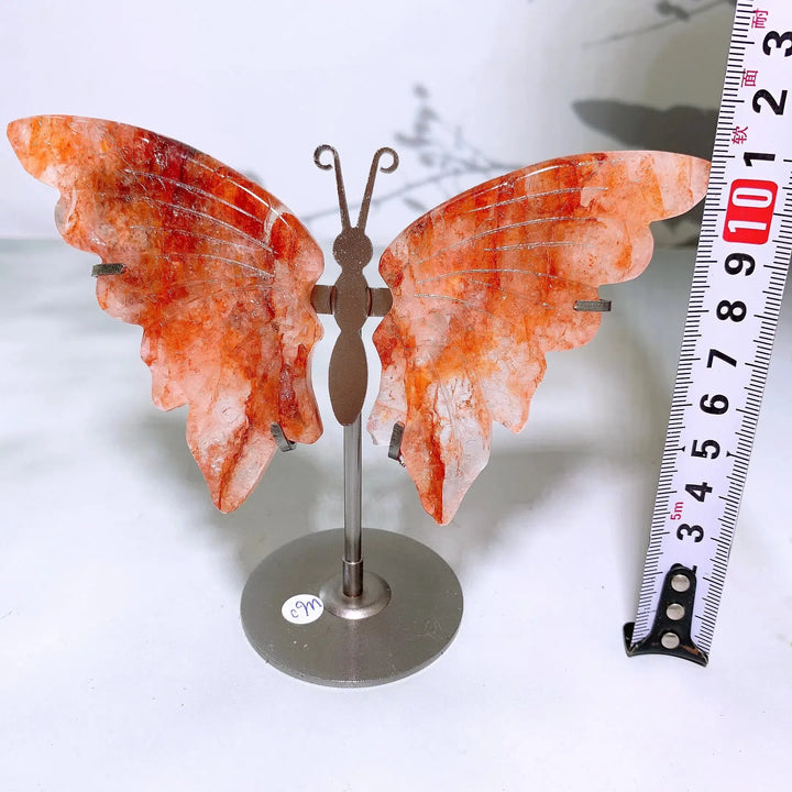 Hematoid ‘Fire’ Quartz Carved Butterfly Wings