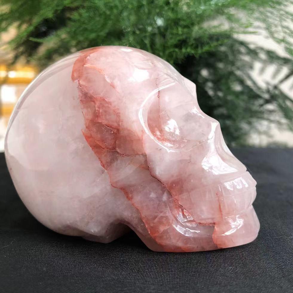 Hematoid Fire Quartz Skull