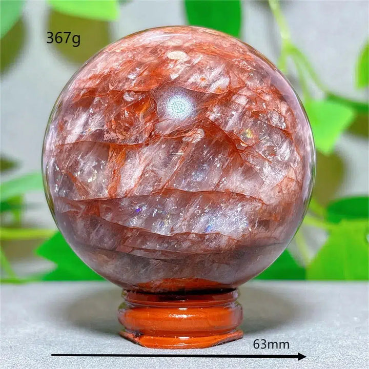 Hematoid “Fire” Quartz Sphere + Stand