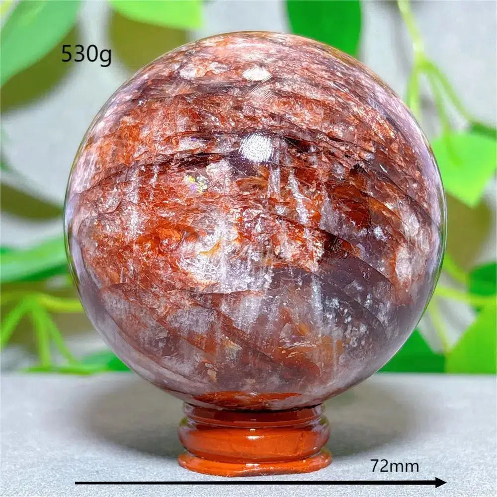 Hematoid “Fire” Quartz Sphere + Stand