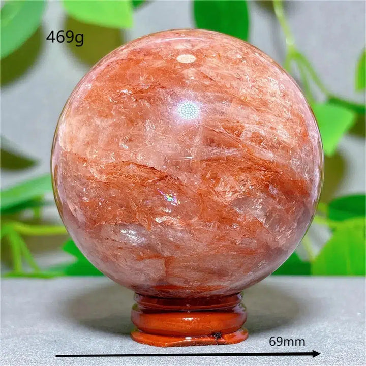 Hematoid “Fire” Quartz Sphere + Stand