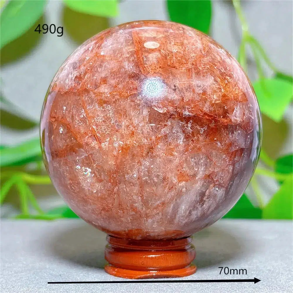 Hematoid “Fire” Quartz Sphere + Stand