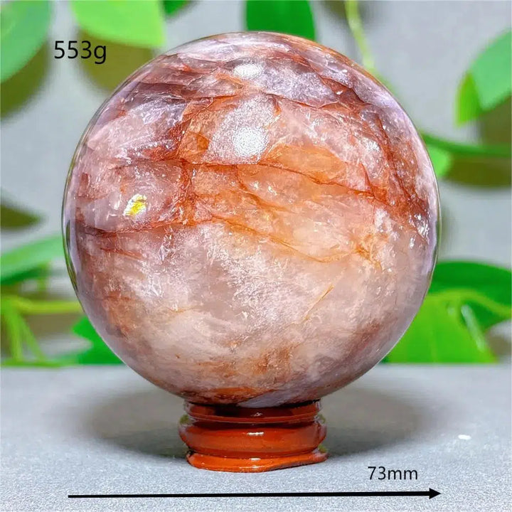 Hematoid “Fire” Quartz Sphere + Stand