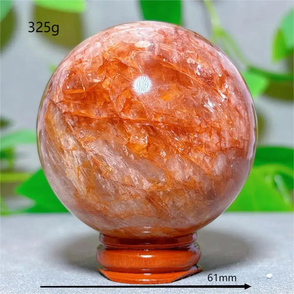 Hematoid “Fire” Quartz Sphere + Stand