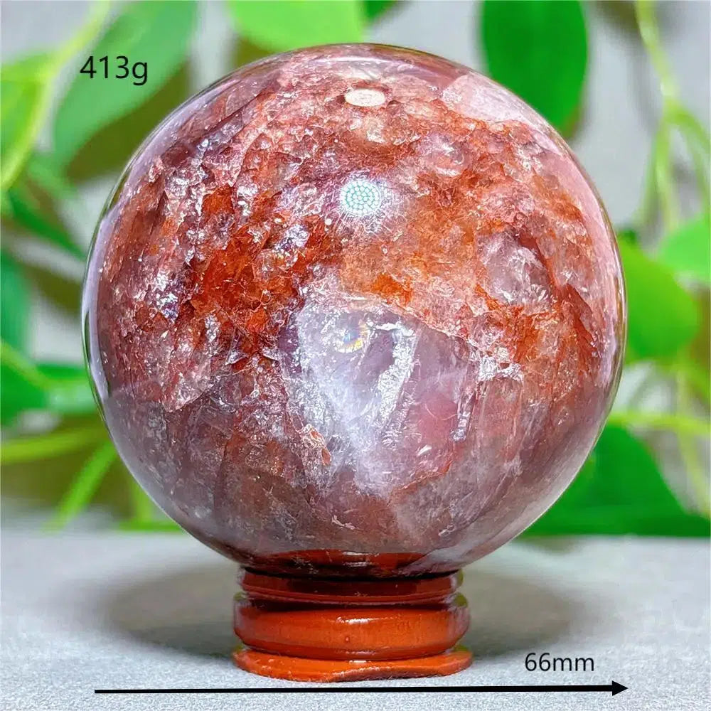 Hematoid “Fire” Quartz Sphere + Stand