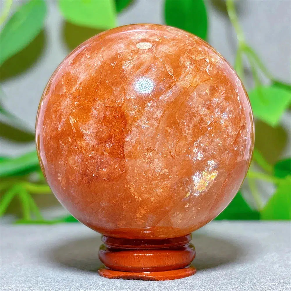 Hematoid “Fire” Quartz Sphere + Stand