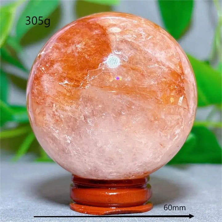 Hematoid “Fire” Quartz Sphere + Stand