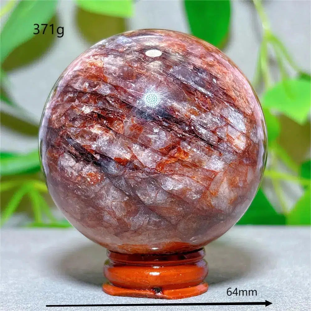 Hematoid “Fire” Quartz Sphere + Stand