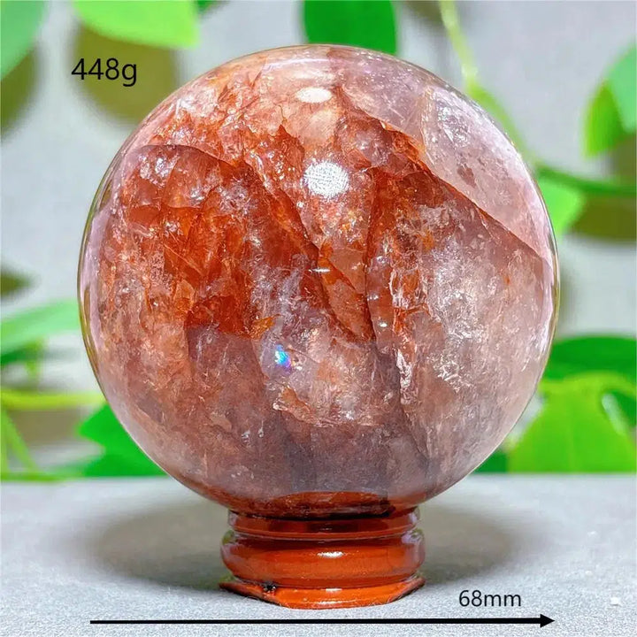 Hematoid “Fire” Quartz Sphere + Stand