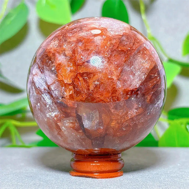 Hematoid “Fire” Quartz Sphere + Stand