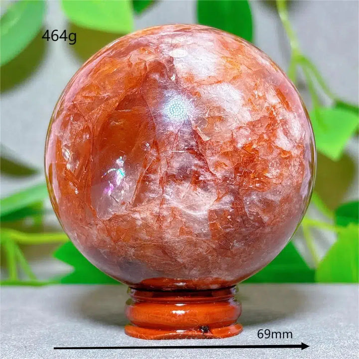 Hematoid “Fire” Quartz Sphere + Stand