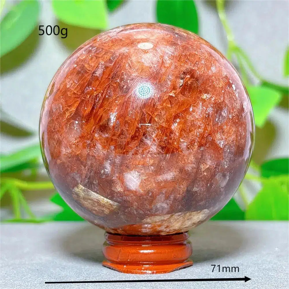 Hematoid “Fire” Quartz Sphere + Stand