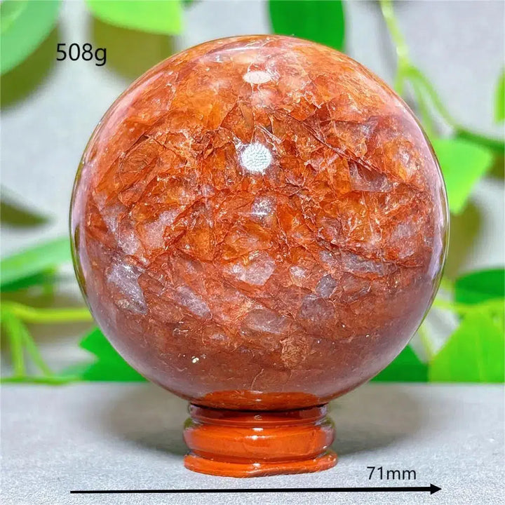 Hematoid “Fire” Quartz Sphere + Stand