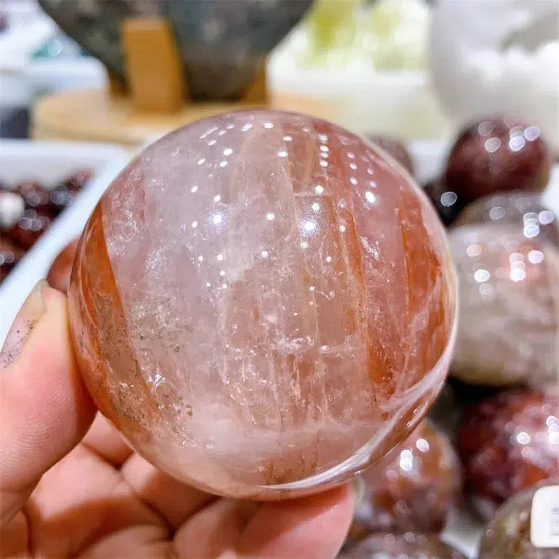 Hematoid Quartz Crystal Sphere