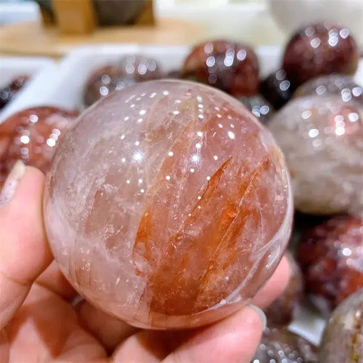 Hematoid Quartz Crystal Sphere