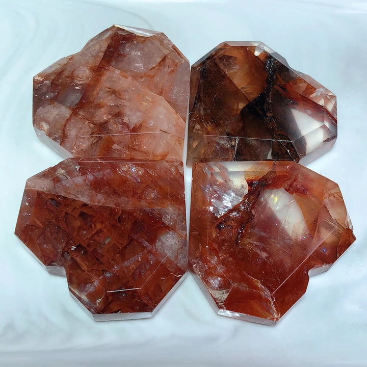 Hematoid Quartz Faceted Heart