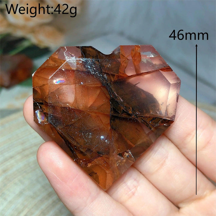 Hematoid Quartz Faceted Heart