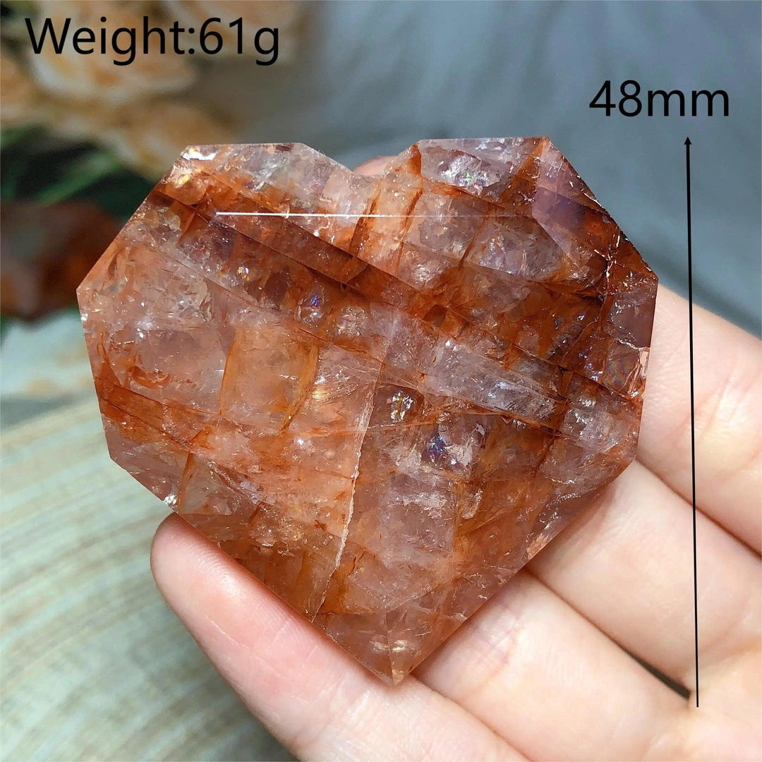 Hematoid Quartz Faceted Heart