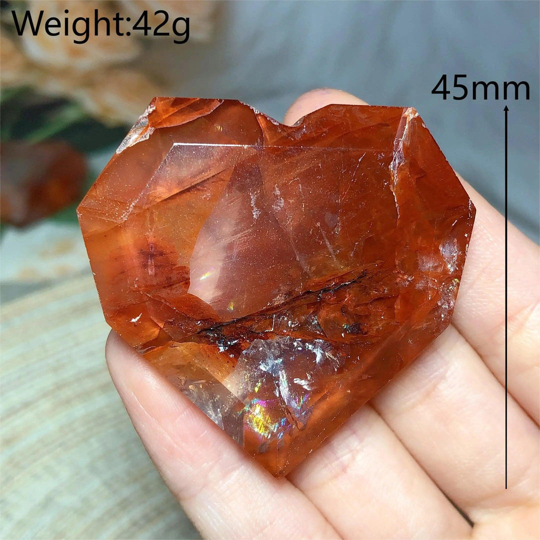 Hematoid Quartz Faceted Heart