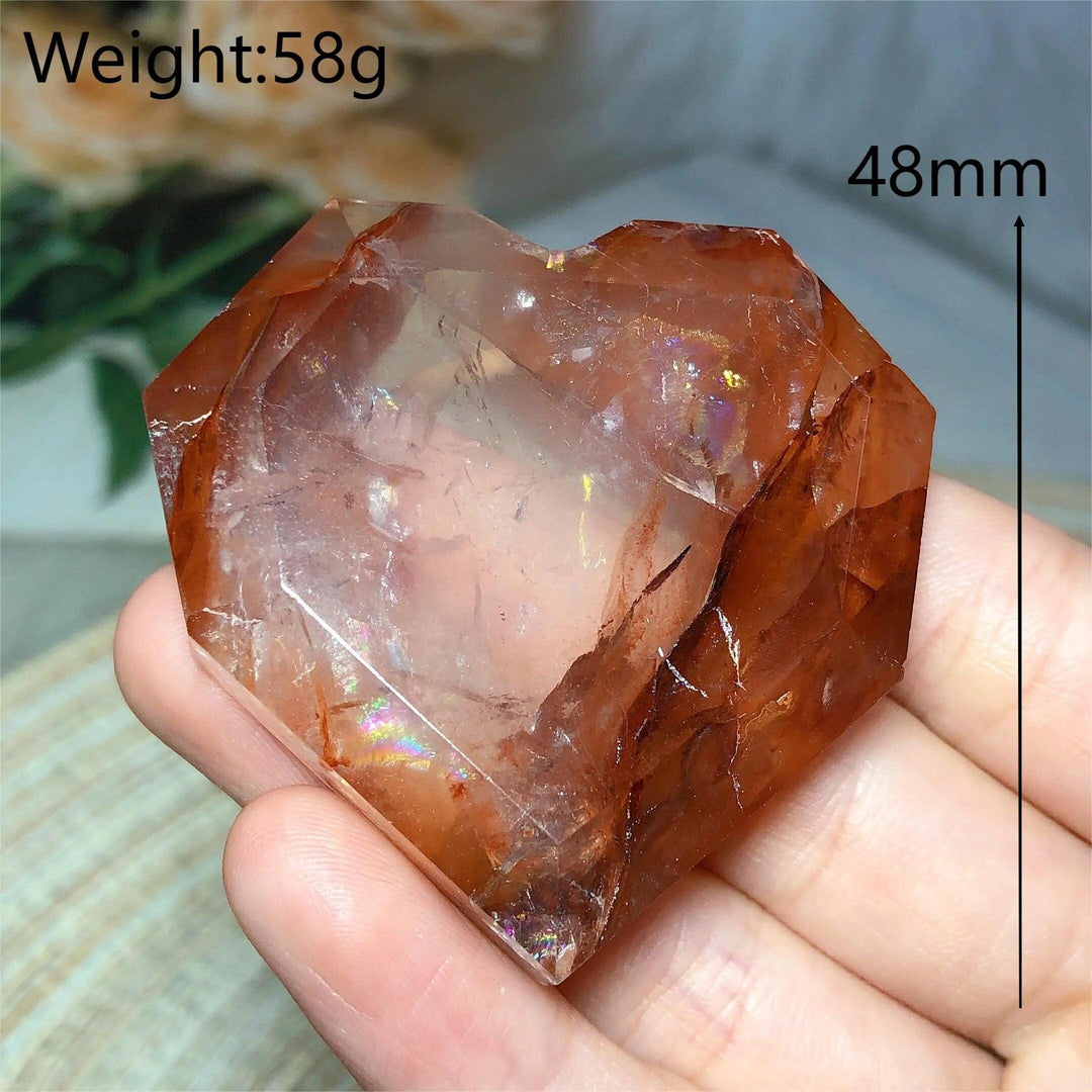 Hematoid Quartz Faceted Heart