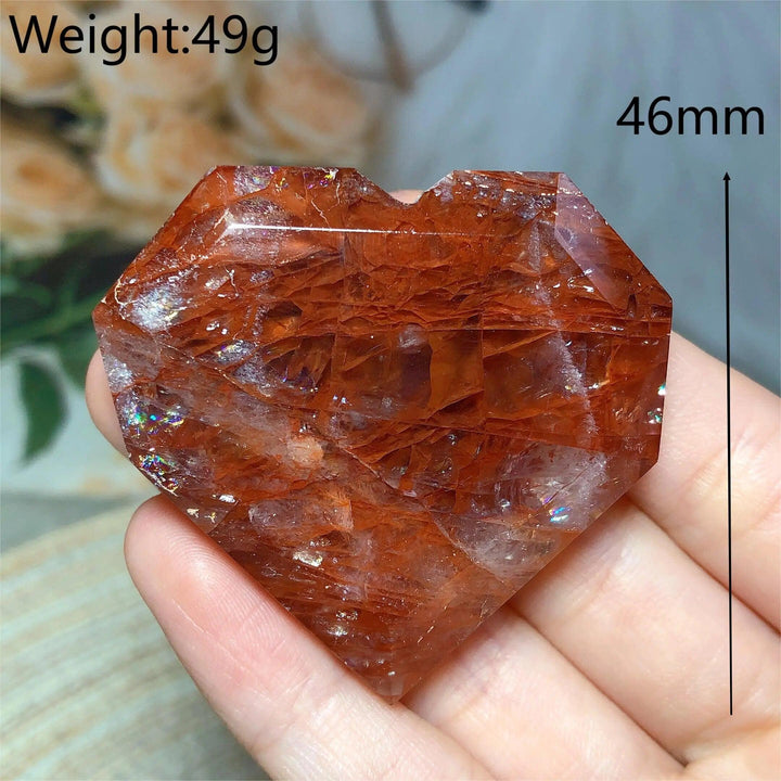 Hematoid Quartz Faceted Heart