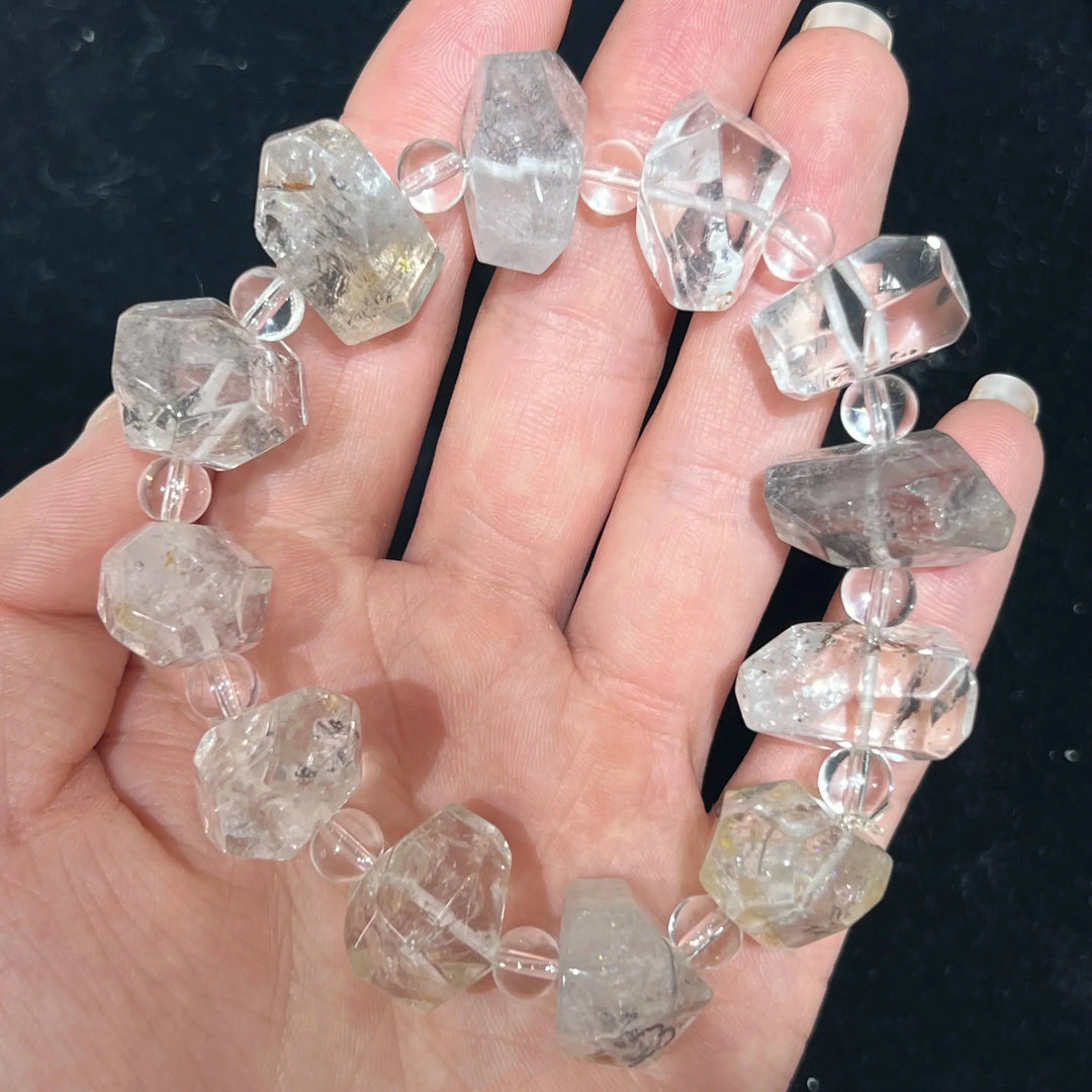 Herkimer Diamond Quartz Beaded Bracelet