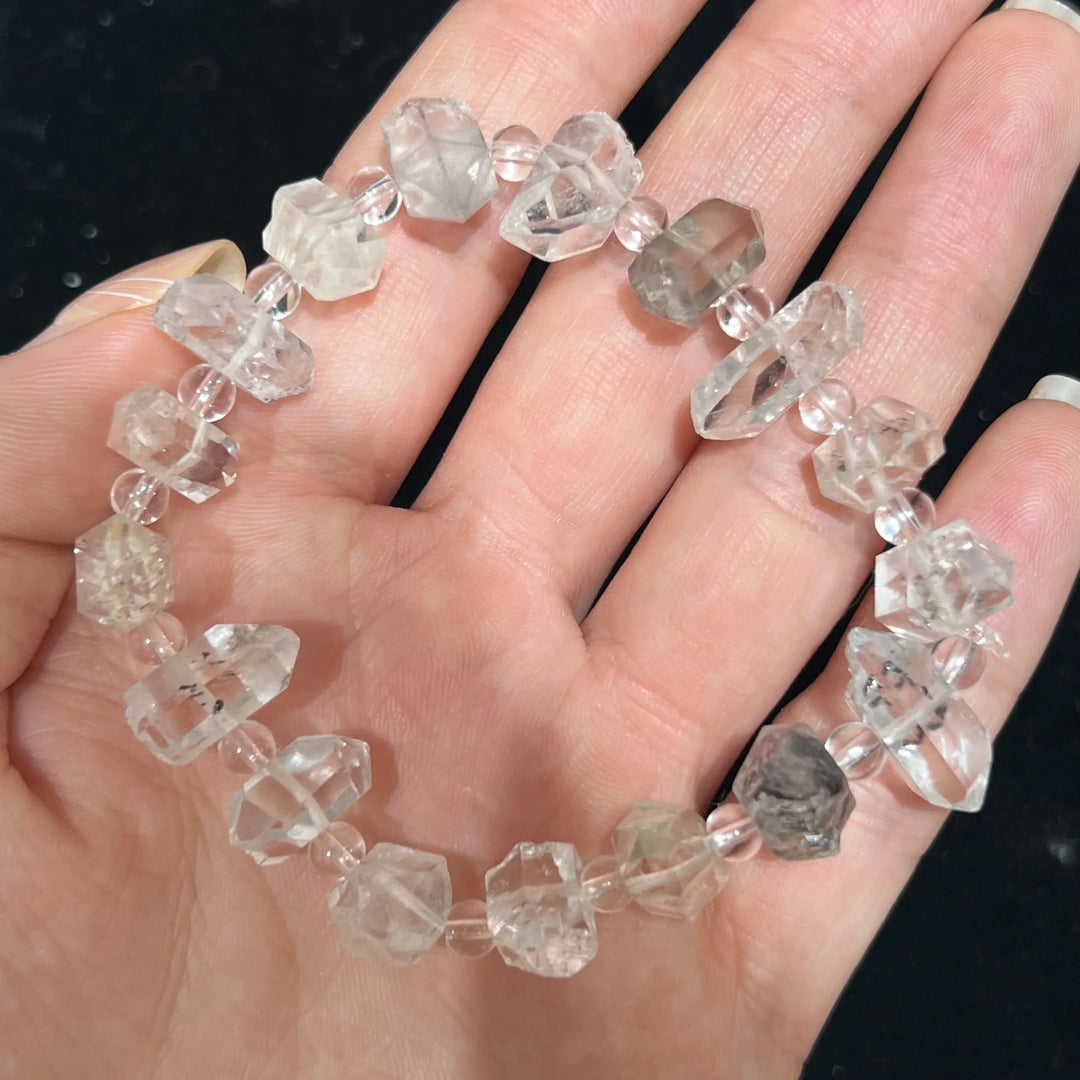 Herkimer Diamond Quartz Beaded Bracelet