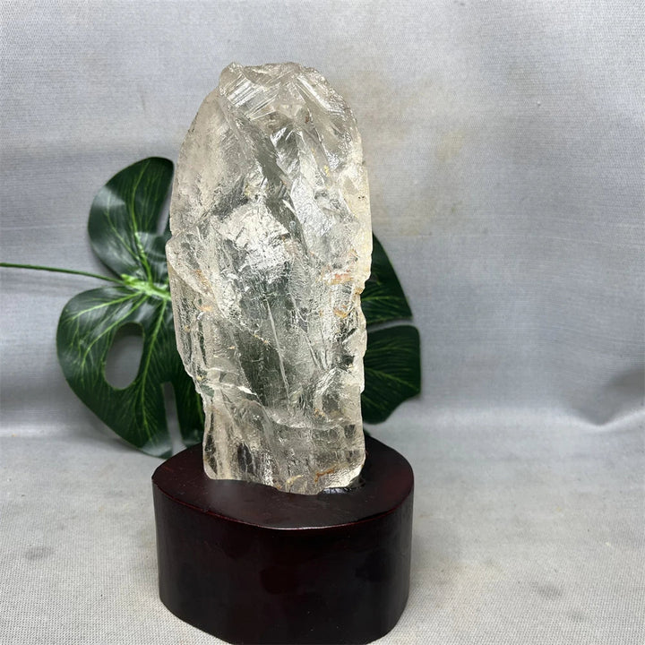 High Altitude Super Clear Water Etched Himalayan Rainbow Quartz + Base