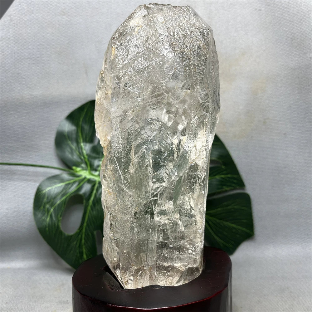 High Altitude Super Clear Water Etched Himalayan Rainbow Quartz + Base