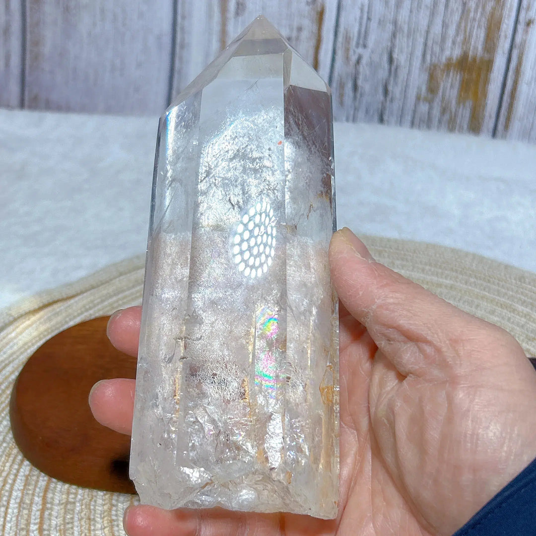 High Quality Natural Clear Quartz Rainbow Point