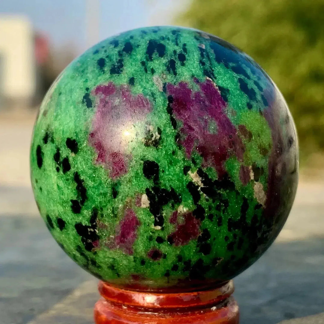 Huge Natural Ruby In Zoisite Crystal Sphere