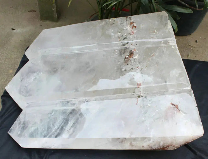 Huge Natural White Clear Rainbow Quartz Crystal 3 Peak Tower