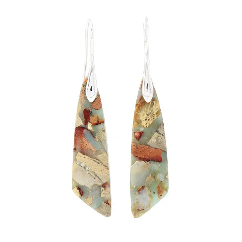 Imperial Jasper Chunky Leaf Earrings