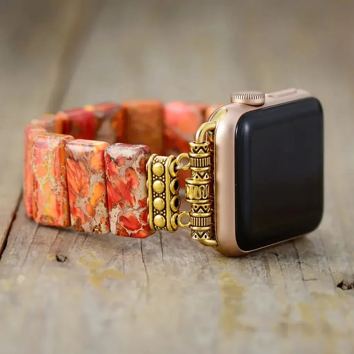Imperial Jasper Smartwatch Band-Bands-Ali-Orange-Small-Apple 38-41MM Plate-Crystal Destiny