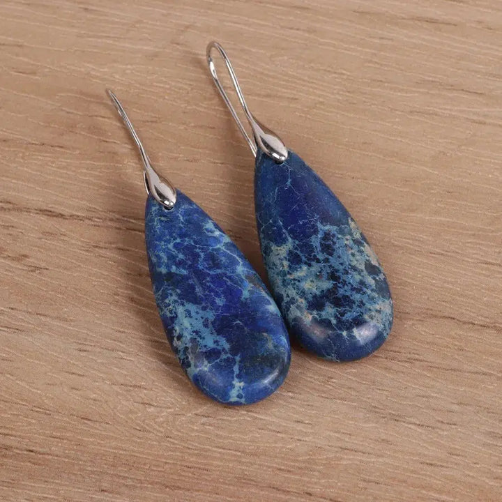 Imperial Jasper Teardrop Dangle Earrings