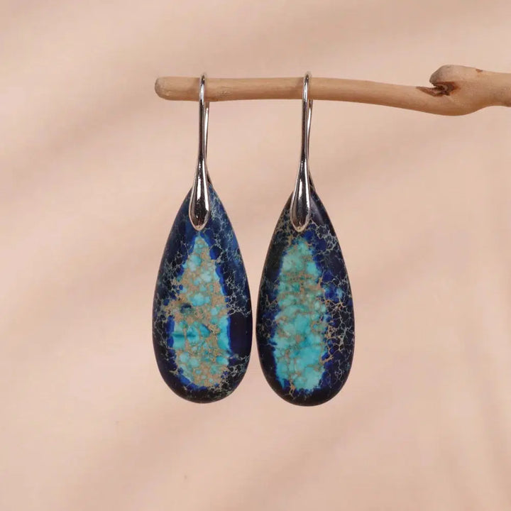 Imperial Jasper Teardrop Dangle Earrings