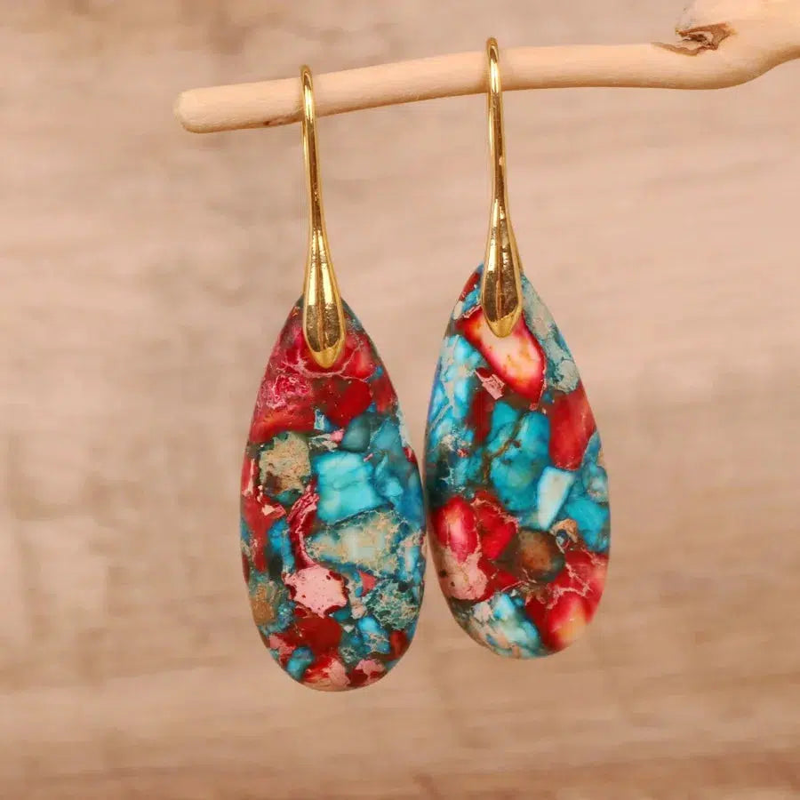 Imperial Jasper Teardrop Earrings