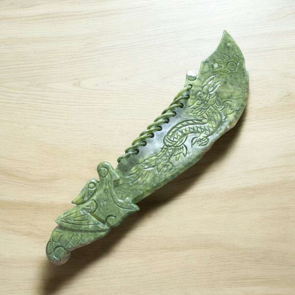 Jade Dragon Killer Sword with Display Stand