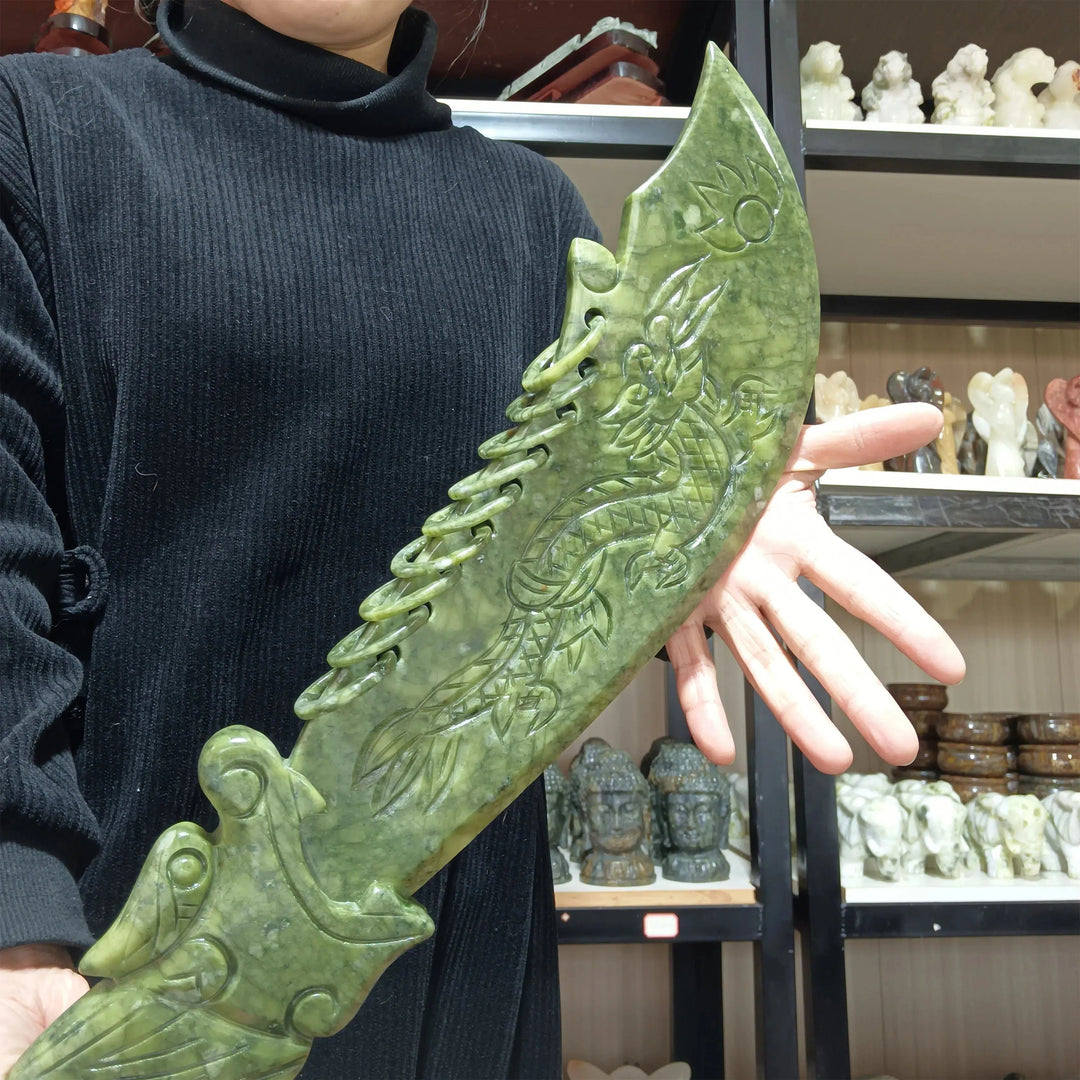 Jade Dragon Killer Sword with Display Stand