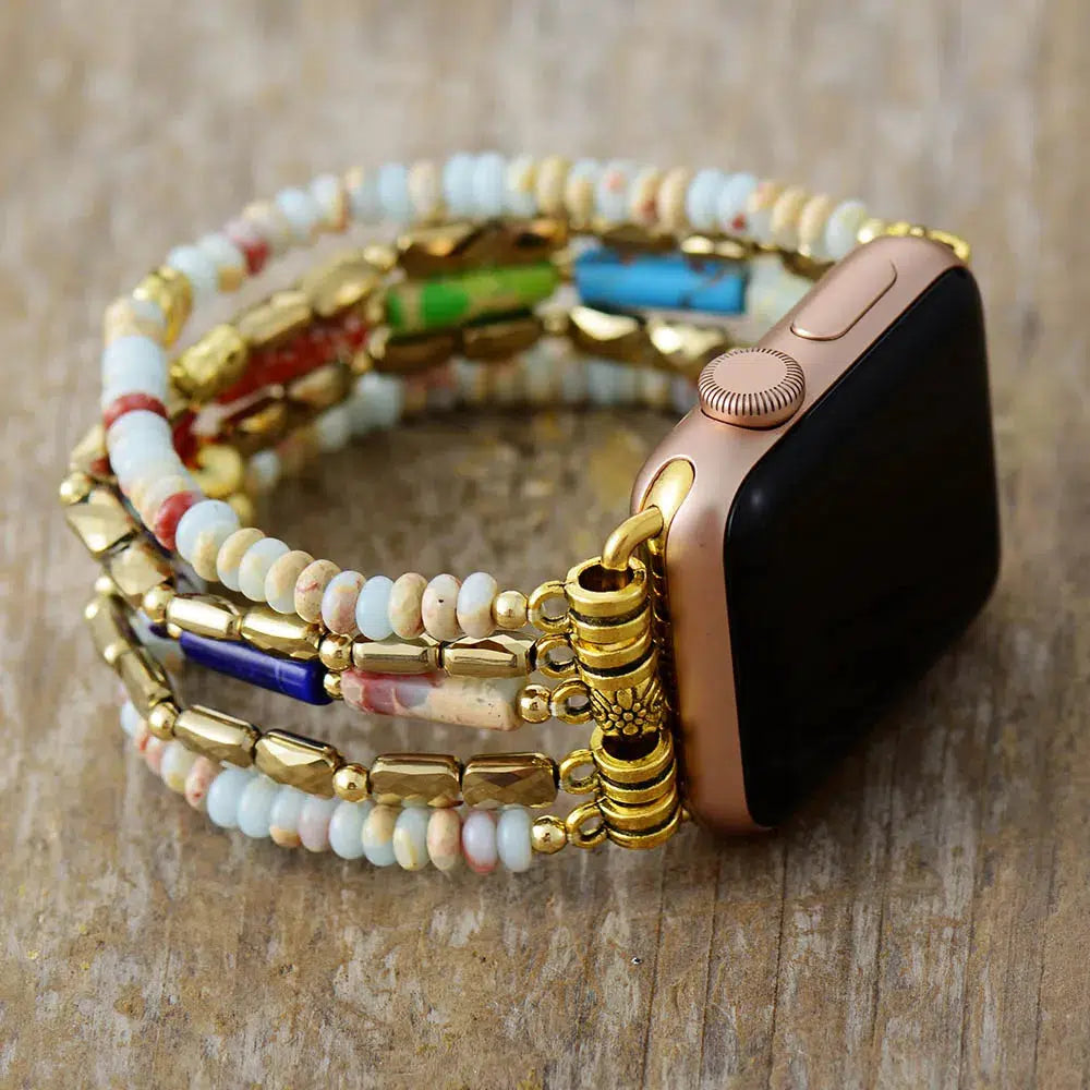 Jasper And Agate Chakra Apple IWatch Band