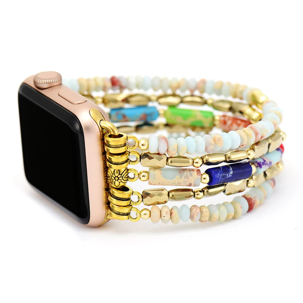 Jasper And Agate Chakra Apple IWatch Band