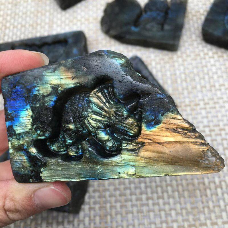 Labradorite Carved Owl