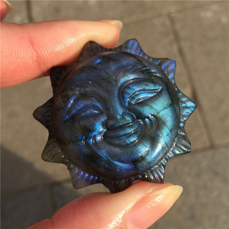 Labradorite Happy Sun Carving