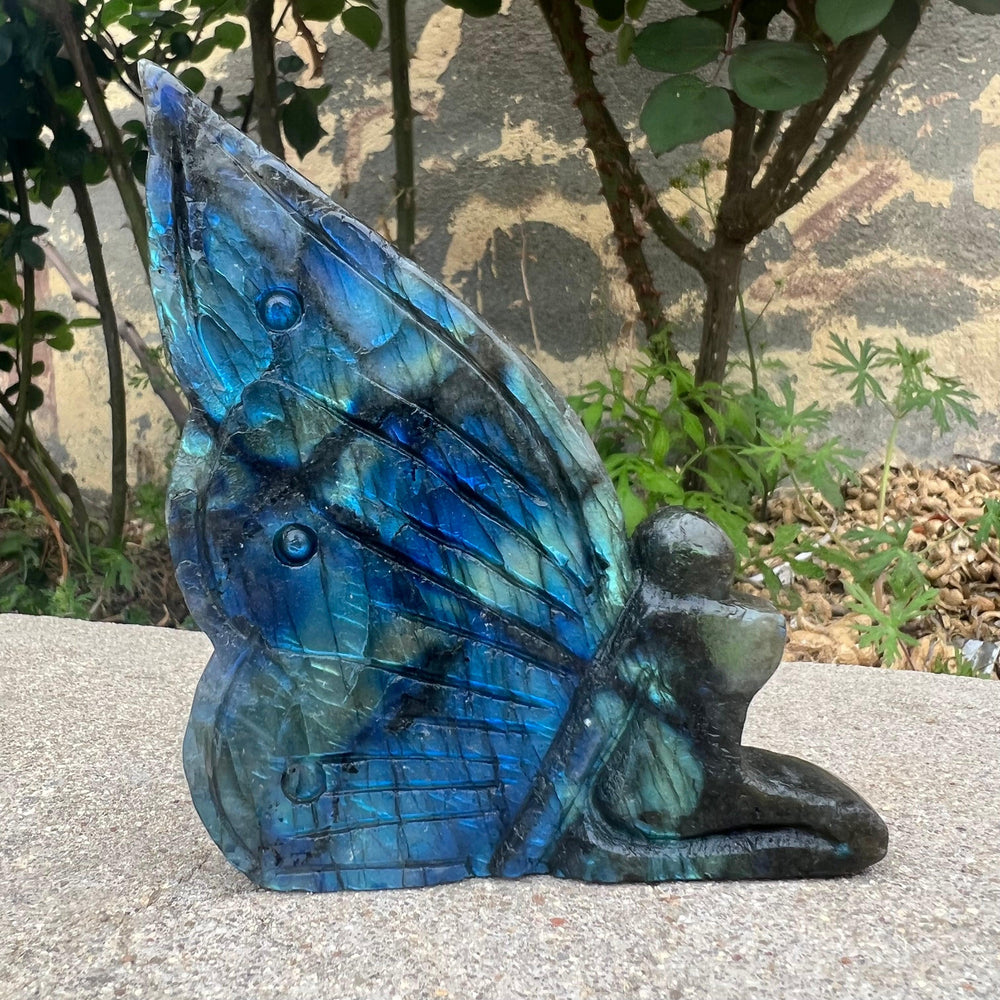Labradorite Quartz Fairy Butterfly Carving