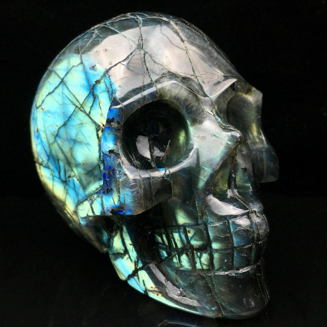 Labradorite Skull Hand Carved Crystal