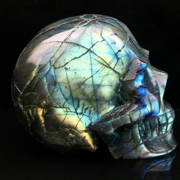 Labradorite Skull Hand Carved Crystal