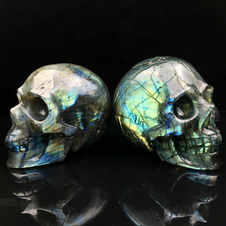 Labradorite Skull Hand Carved Crystal