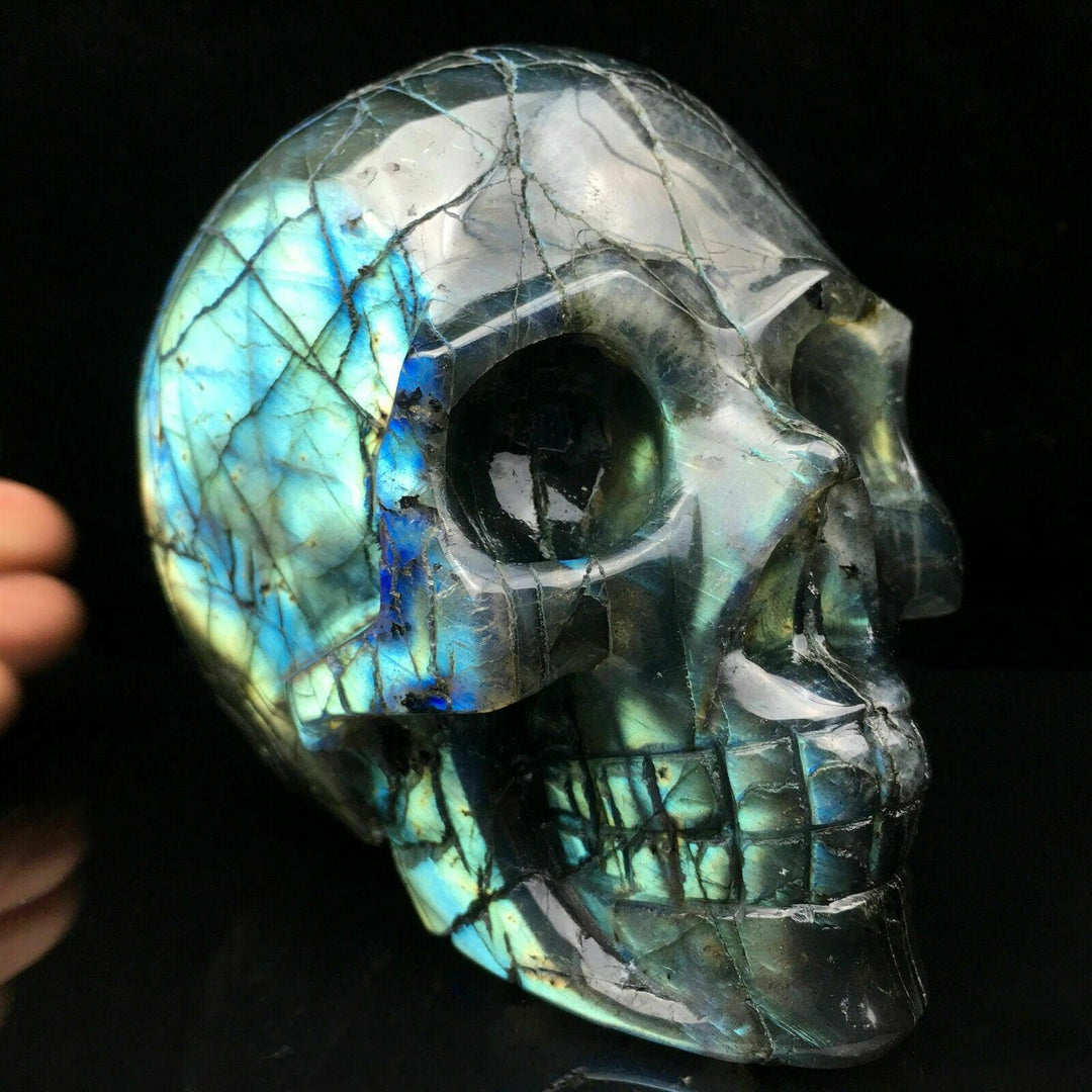 Labradorite Skull Hand Carved Crystal