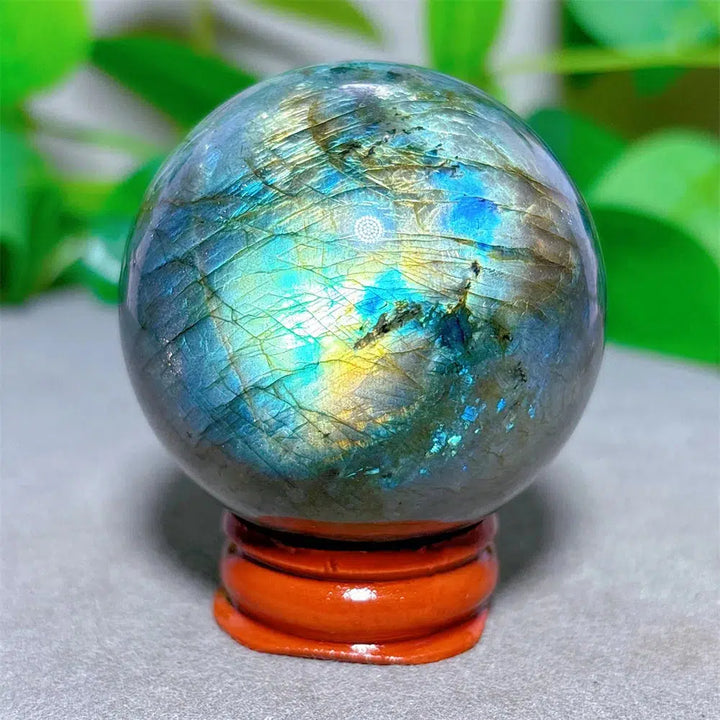 Labradorite Sphere + Stand